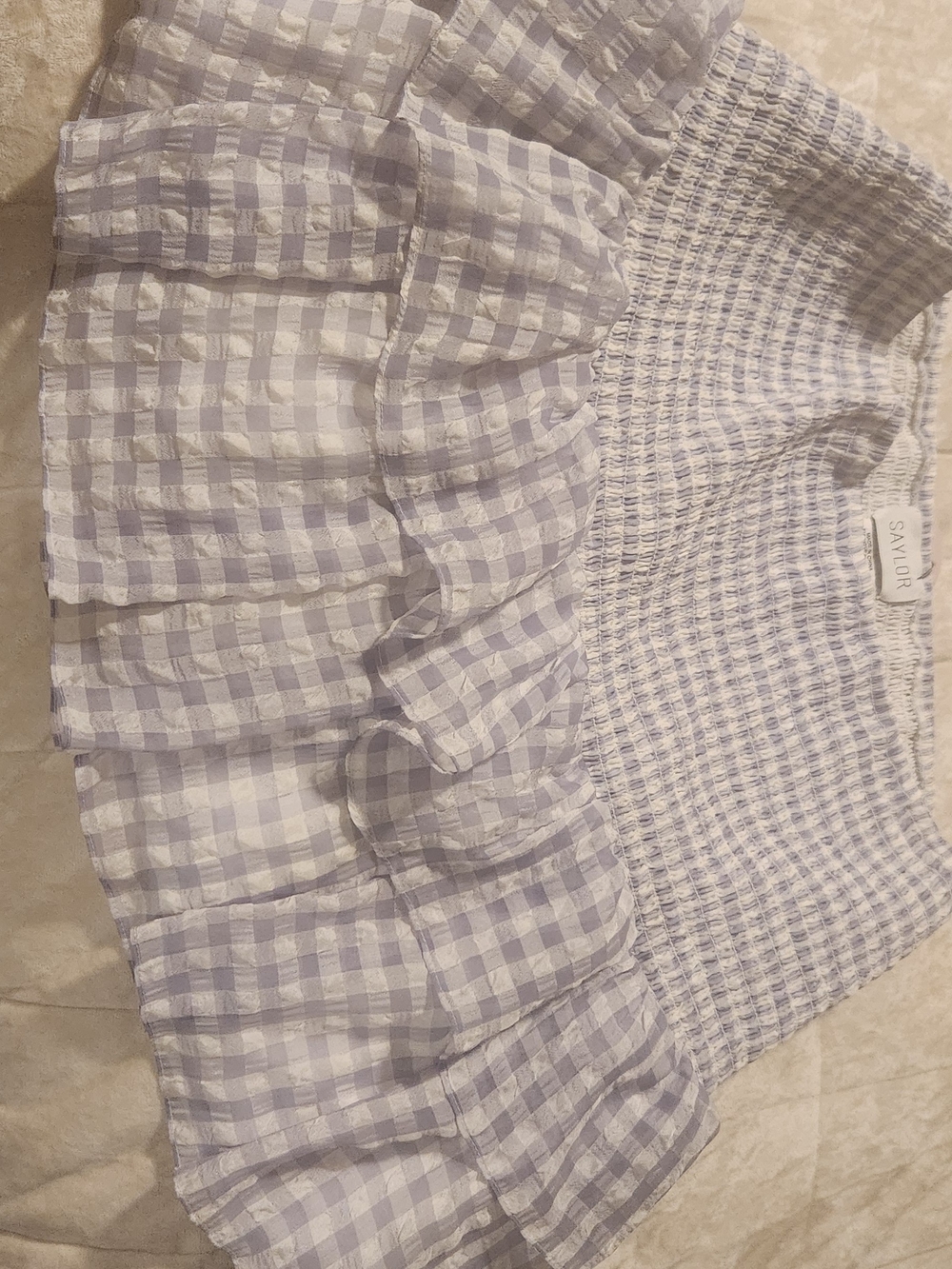 SAYLOR Women's Checkered Mini Dress in Purple & White Size Medium
